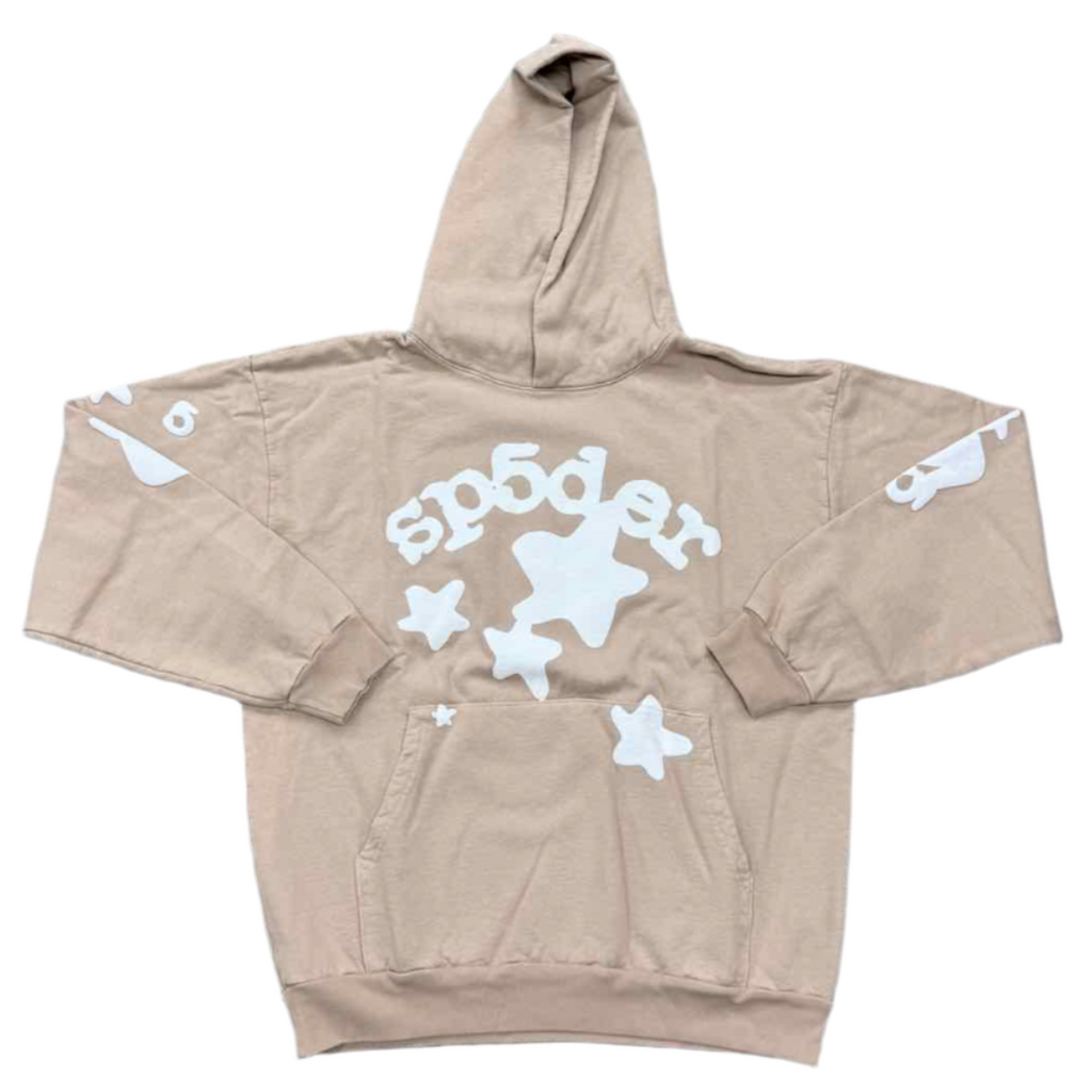 Sp5der Hoodie "BELUGA" Sand New Size 2XL