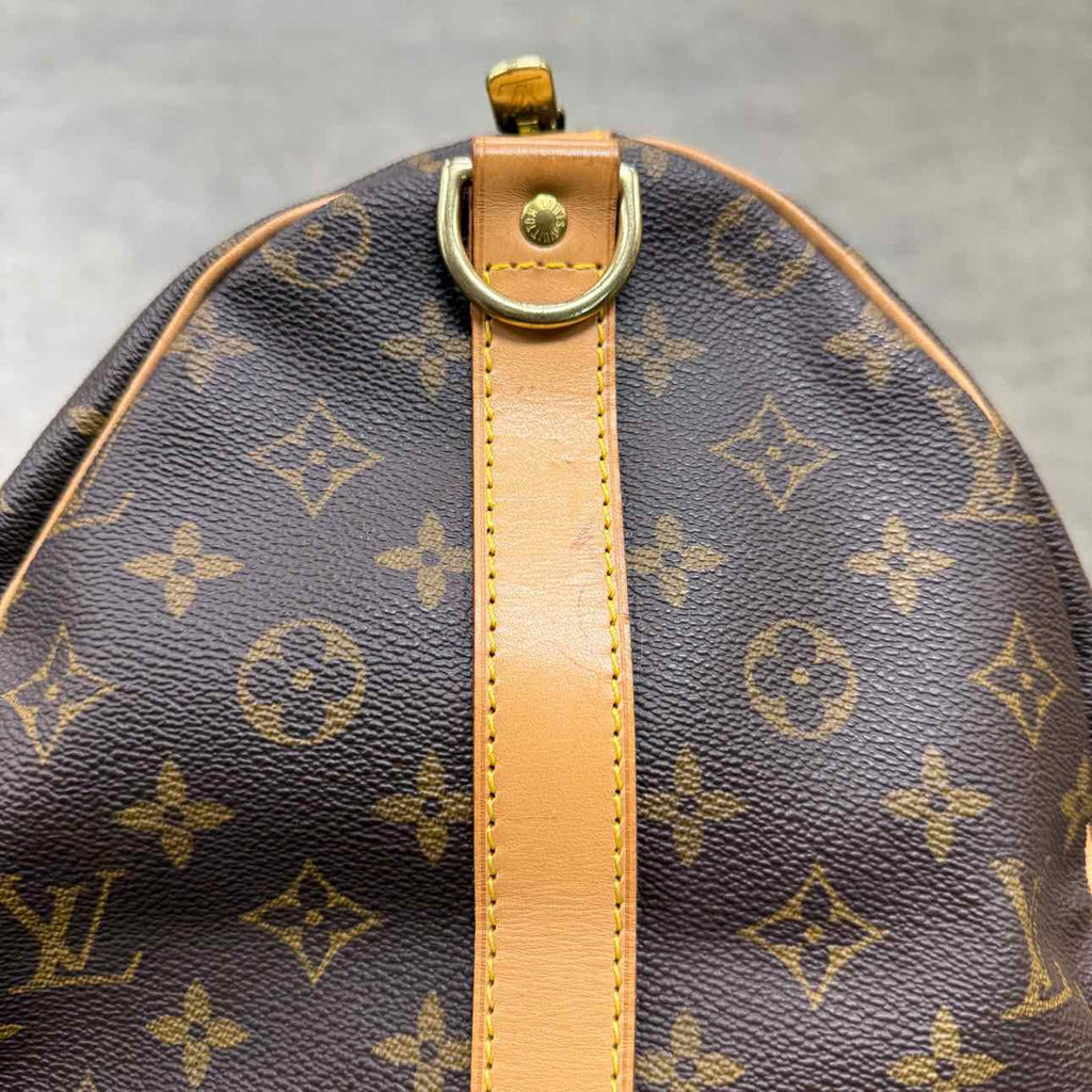 Louis Vuitton Duffle Bag "KEEPALL" Used Brown Size 50