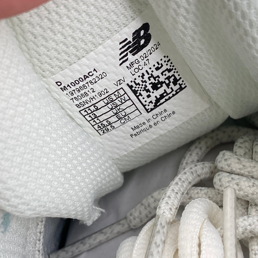 New Balance 1000 "Ald White" 2024 New Size 11.5