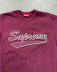 Supreme Crewneck Sweater "BRUSH SCRIPT" Maroon Used Size L