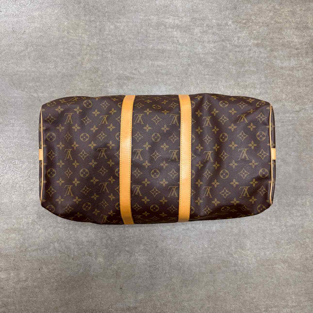 Louis Vuitton Duffle Bag "KEEPALL" Used Brown Size 50
