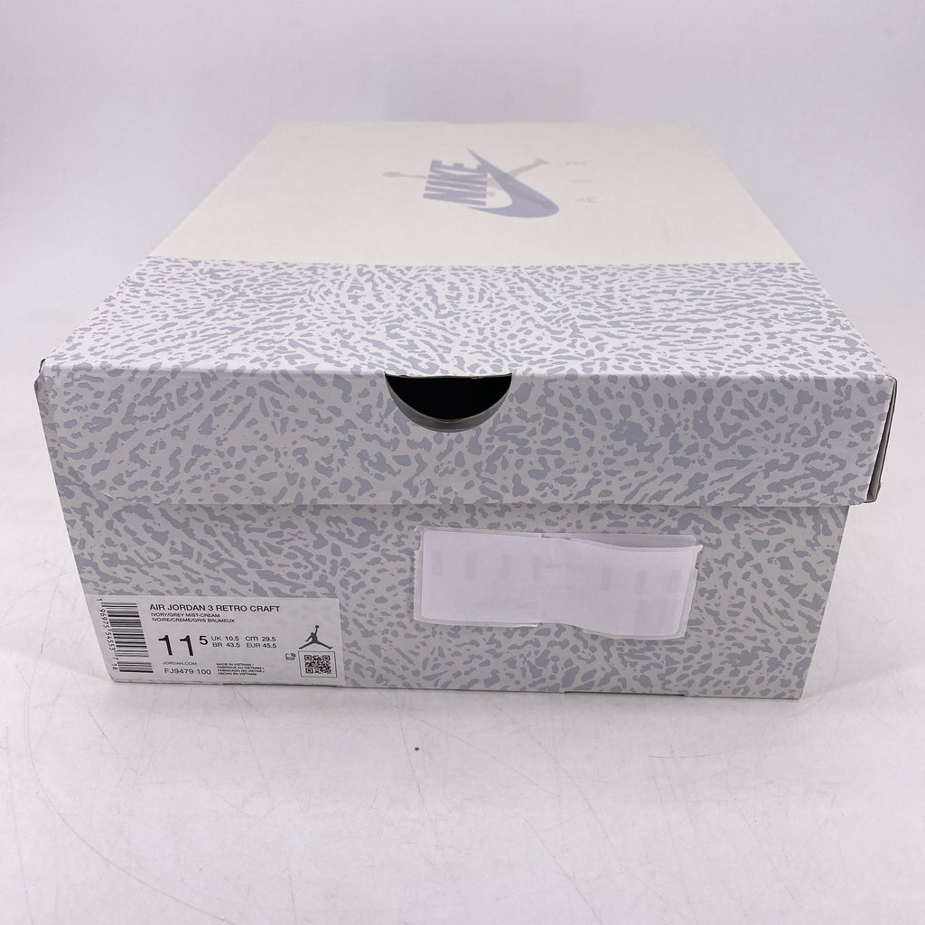 Air Jordan 3 Retro "Craft Ivory" 2024 New Size 11.5