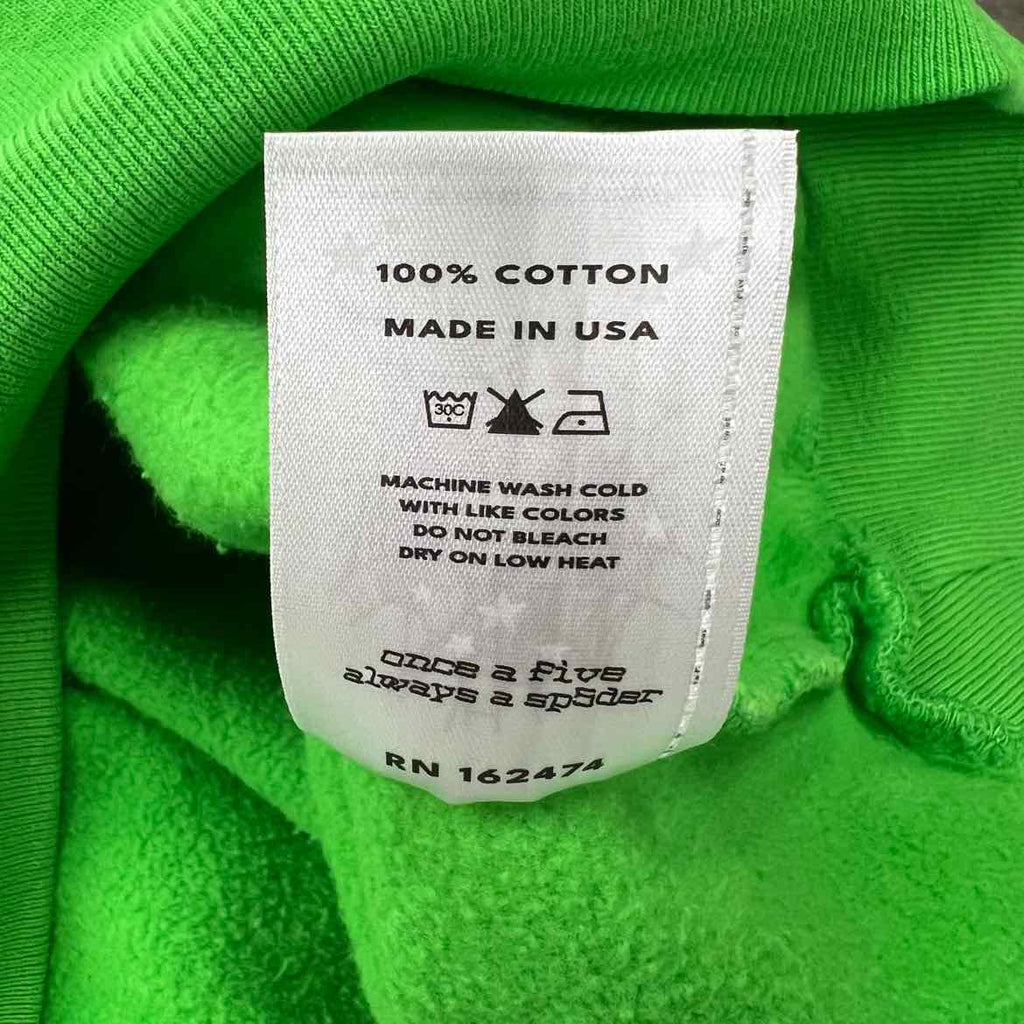 Sp5der Hoodie "RHINESTONE" Green New Size XL