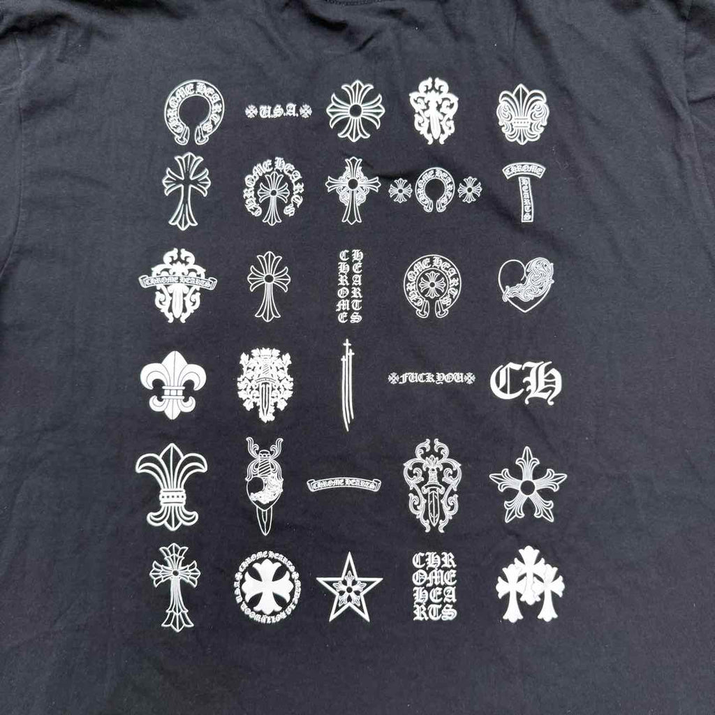 Chrome Hearts T-Shirt "MULTI LOGO" Black Used Size 2XL