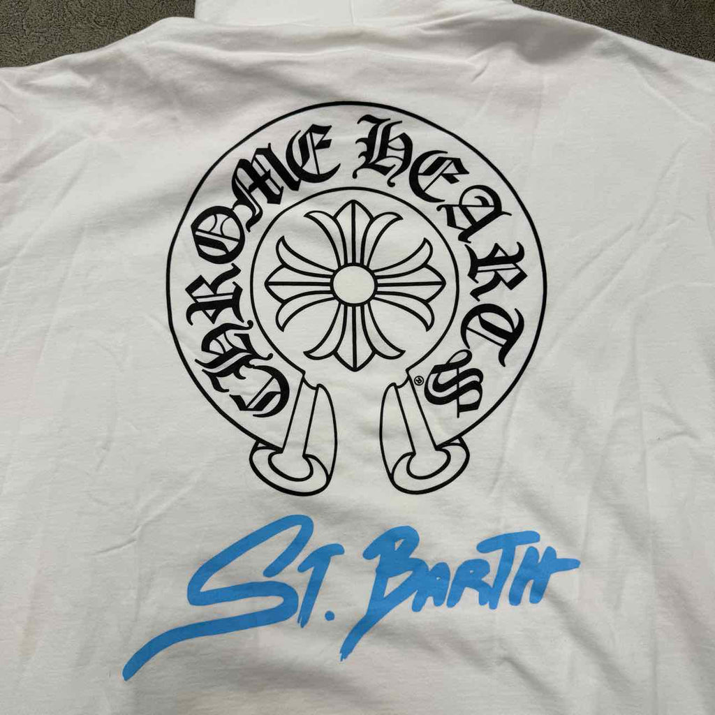 Chrome Hearts Hoodie "ST.BARTH" White New Size 2XL