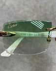 Cartier Sunglasses "WHITE BUFFALO RIMLESS" Used Green Size OS