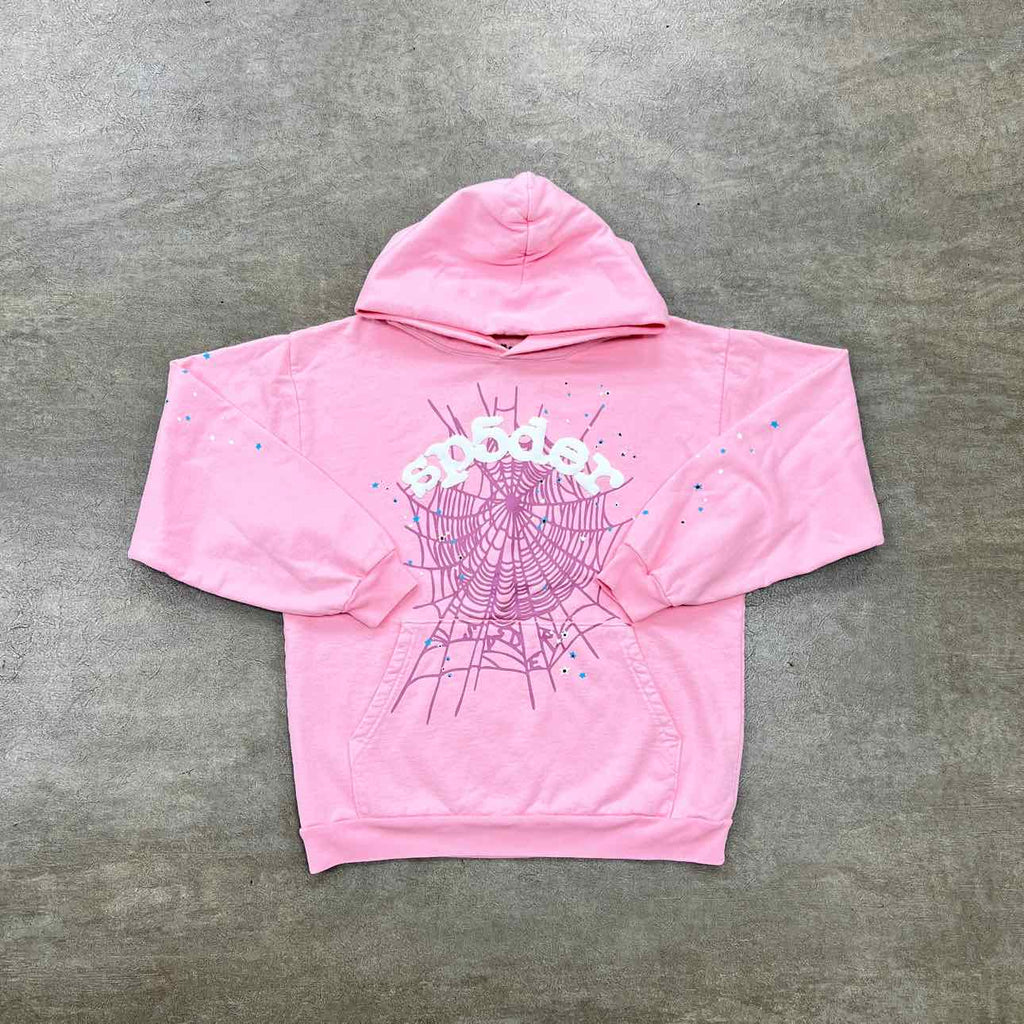 Sp5der Hoodie "WEB" Pink New Size L