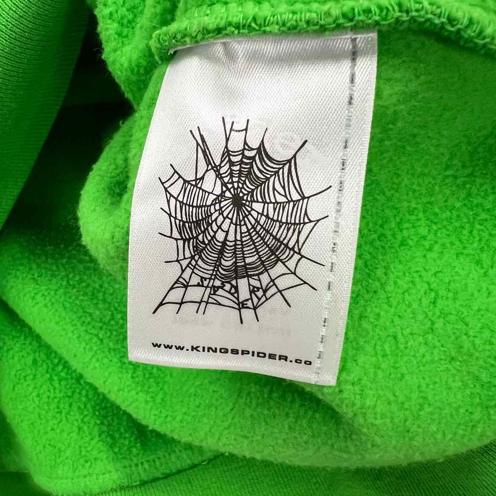 Sp5der Hoodie "RHINESTONE" Green New Size L