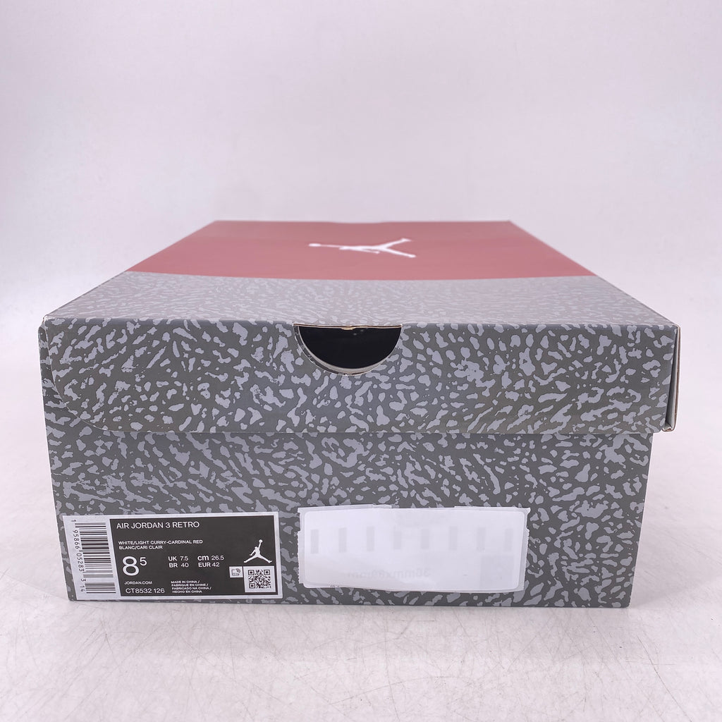 Air Jordan 3 Retro "Cardinal Red" 2022 New Size 8.5