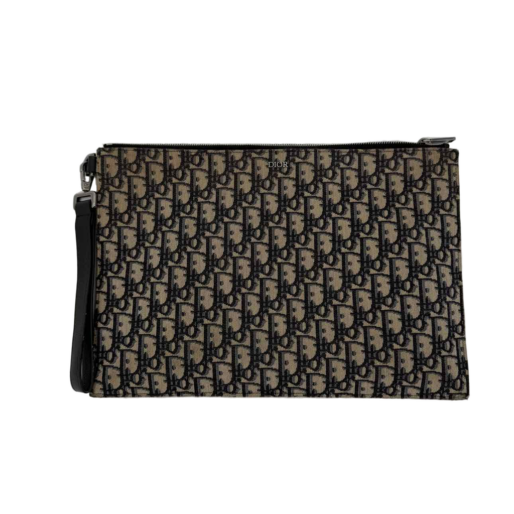 Dior Pouch "A5 TRIANGLE" Used Beige Size OS