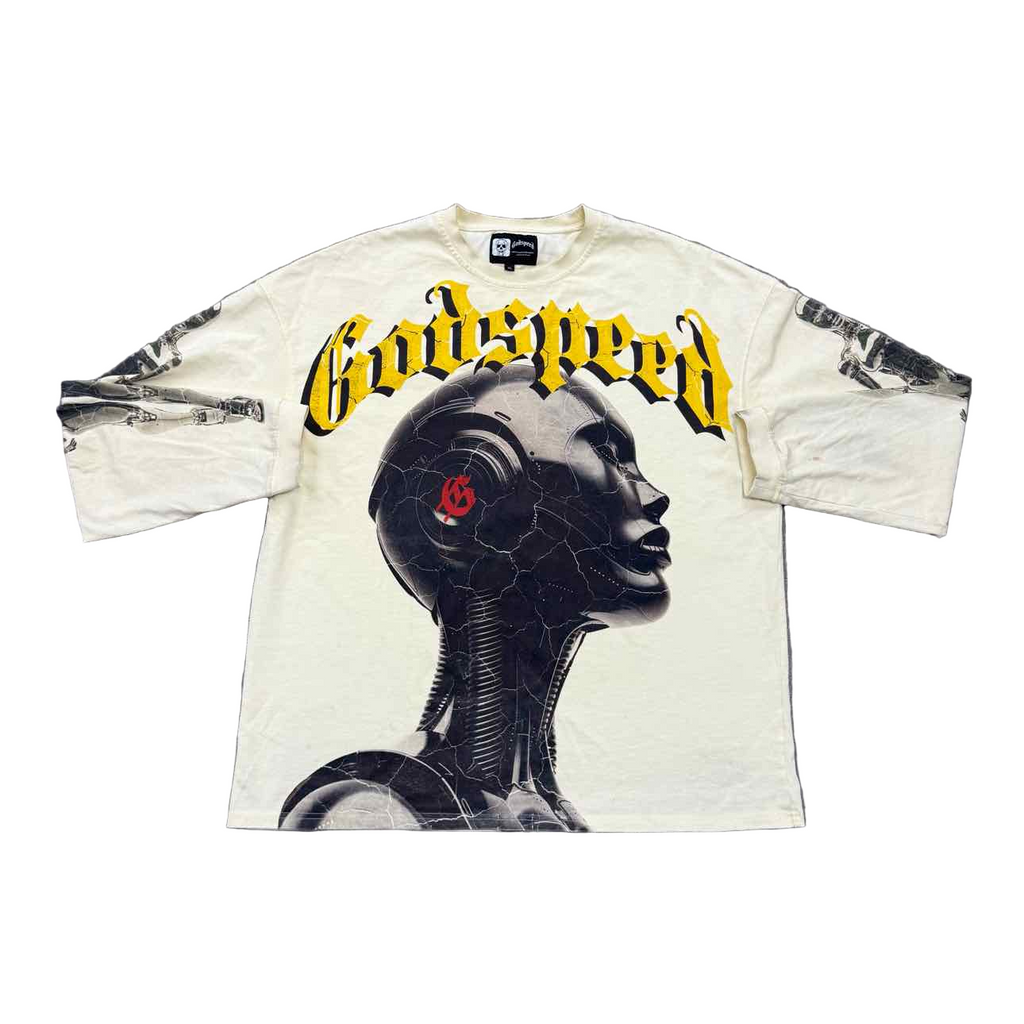 Godspeed Long Sleeve "OUT OF MANY" Cream Used Size XL