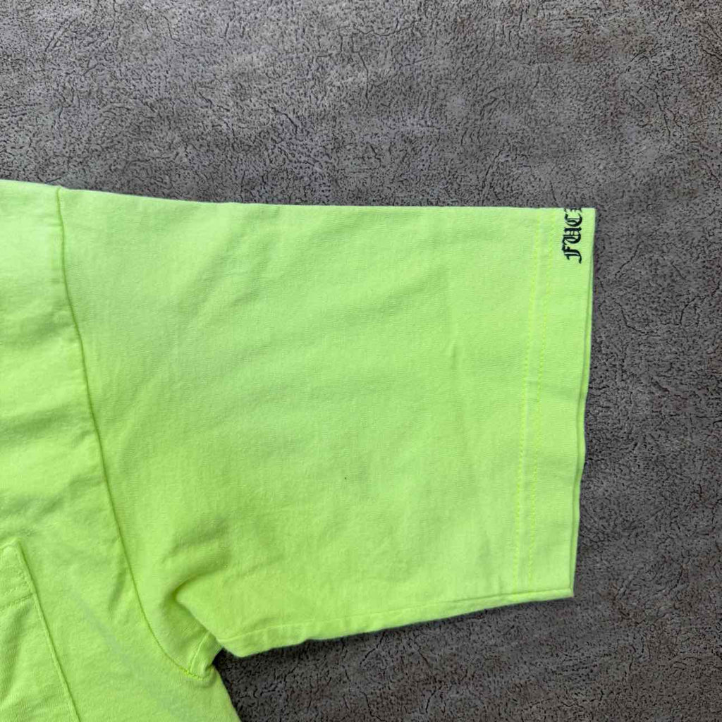 Chrome Hearts T-Shirt "NYC SCROLL" Lime Green Used Size M