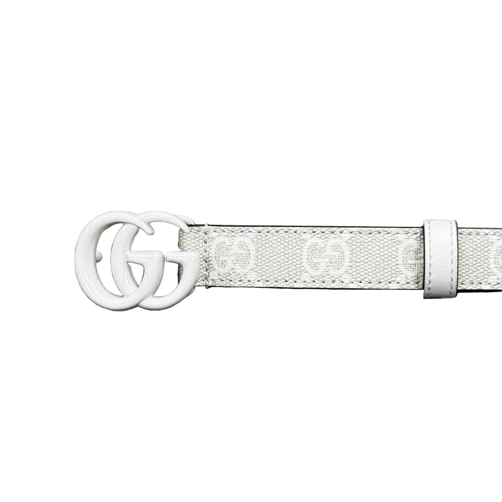 Gucci (W) Belt "GG MINI WHITE BUCKLE" New White Size 40