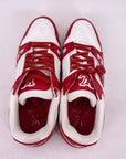 Louis Vuitton Trainer "White Red" Used Size 12LV