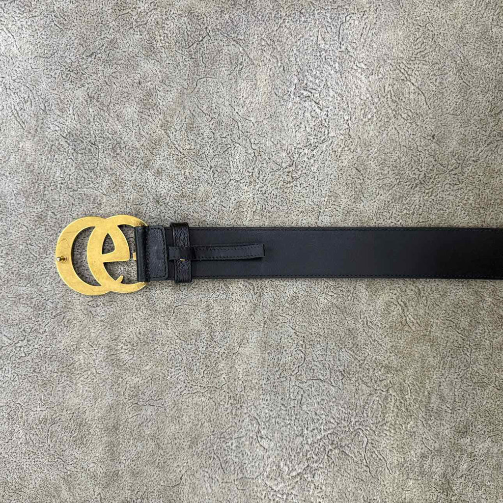 Gucci Belt "GOLD BUCKLE" Used Black Size 40