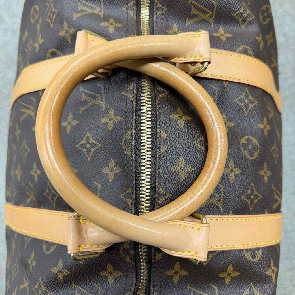 Louis Vuitton Duffle Bag "KEEPALL" Used Brown Size 50