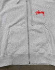 Stussy Zip Up Grey "SKATE TOUGH" Used Size L