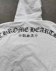 Chrome Hearts Zip Up "SCROLL LOGO" White Used Size XL