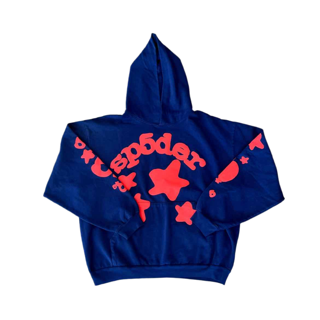 Sp5der Hoodie "BELUGA" Navy New Size XL