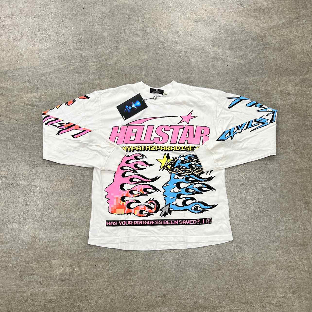 Hellstar Long Sleeve "PIXEL" Cream New Size 2XL