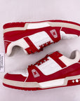 Louis Vuitton Trainer "White Red" Used Size 12LV