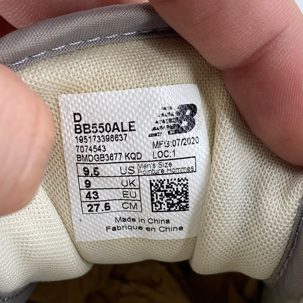 New Balance 550 / ALD "Ald Grey" 2020 Used Size 9.5