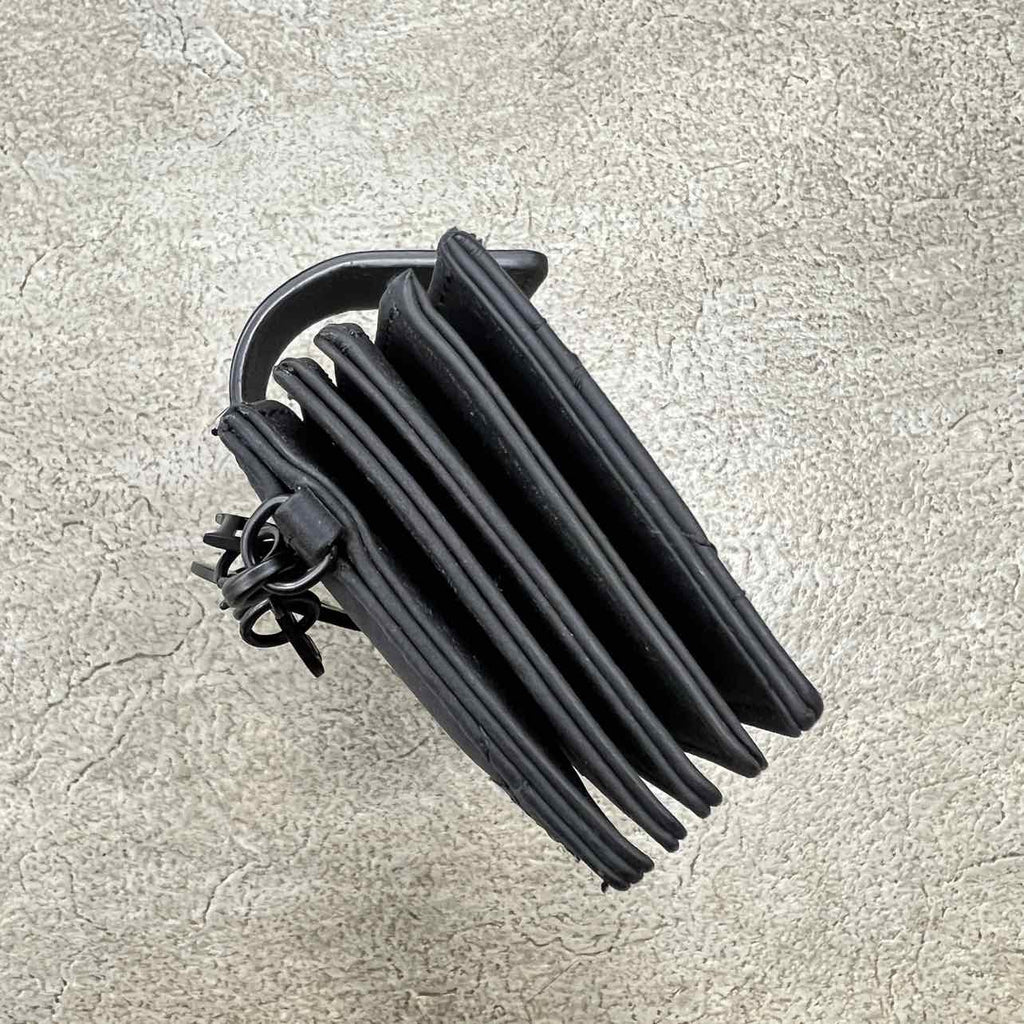 Dior Card Holder "LADY 5-GUSSET" Used Black