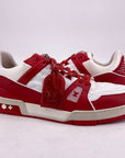 Louis Vuitton Trainer "White Red" Used Size 12LV