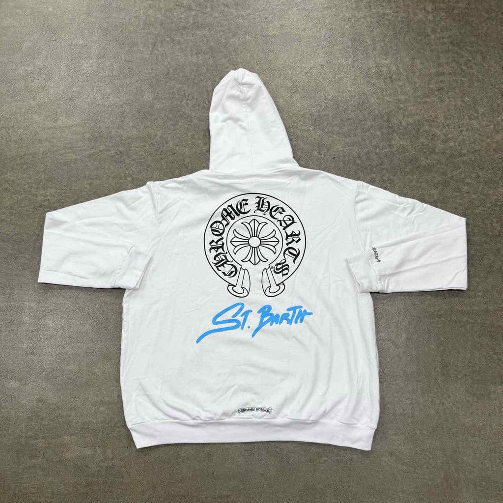 Chrome Hearts Hoodie "ST.BARTH" White New Size 2XL
