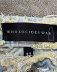 WHO DECIDES WAR Jeans "THREADED" Blue New Size 32