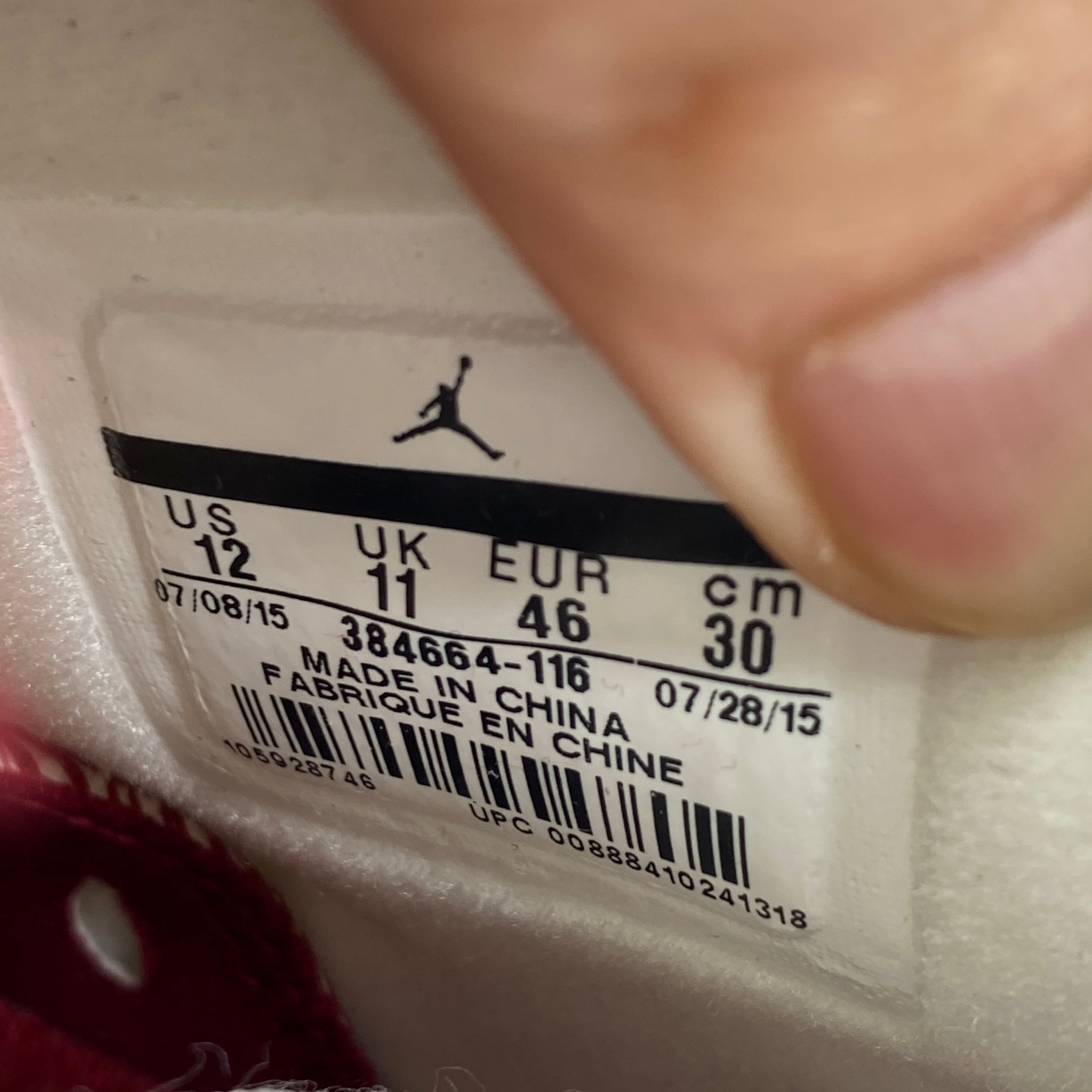Air Jordan 6 Retro "Maroon" 2015 Used Size 12