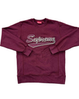 Supreme Crewneck Sweater "BRUSH SCRIPT" Maroon Used Size L