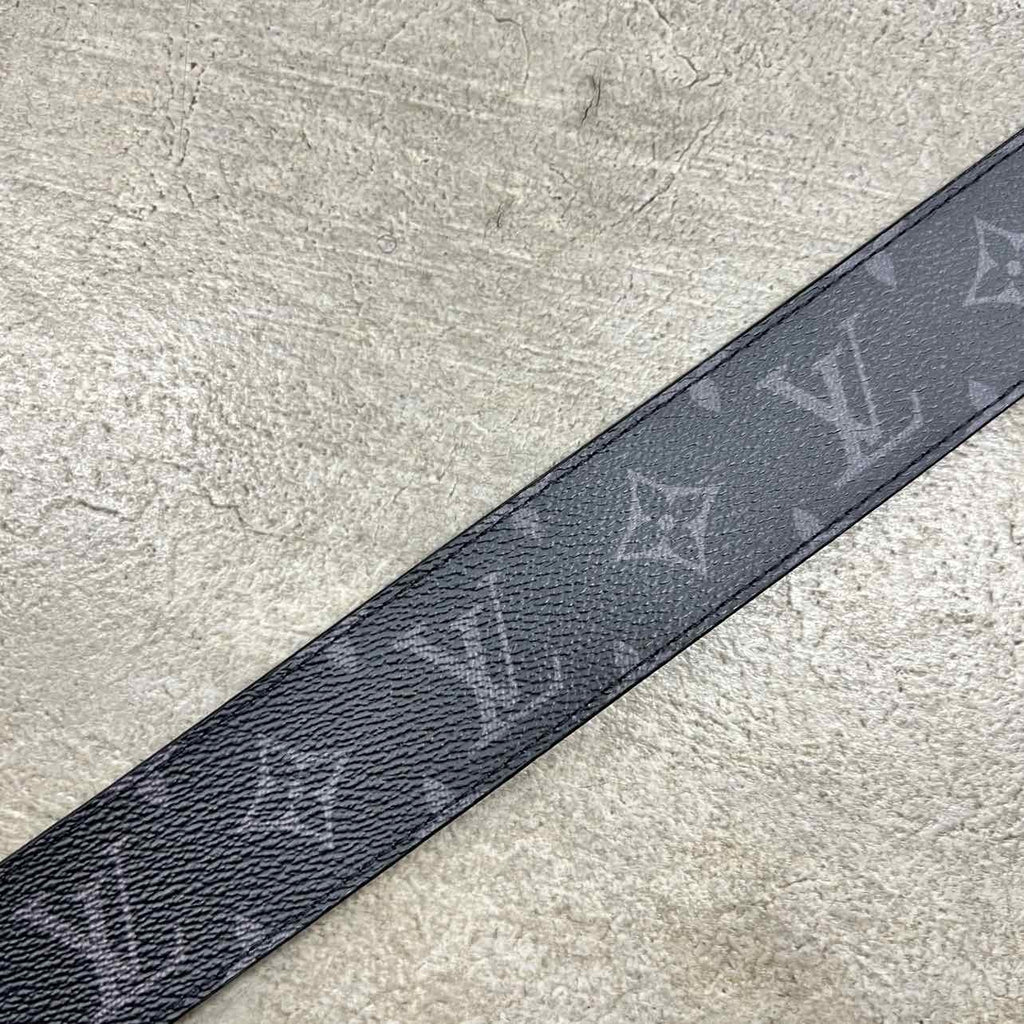 Louis Vuitton Belt "MONOGRAM ECLIPSE" Used Black Size 36