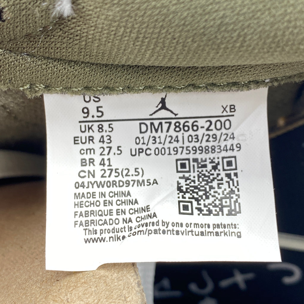 Air Jordan 1 Low OG SP "Travis Scott Medium Olive" 2024 New Size 9.5