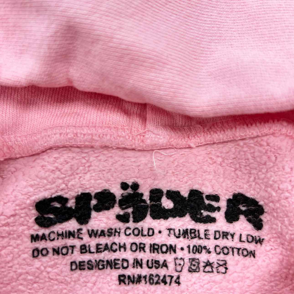 Sp5der Hoodie "WEB" Pink New Size L