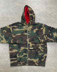 Supreme Zip Up "DOUBLE HOOD FACEMASK" Camo Used Size 2XL