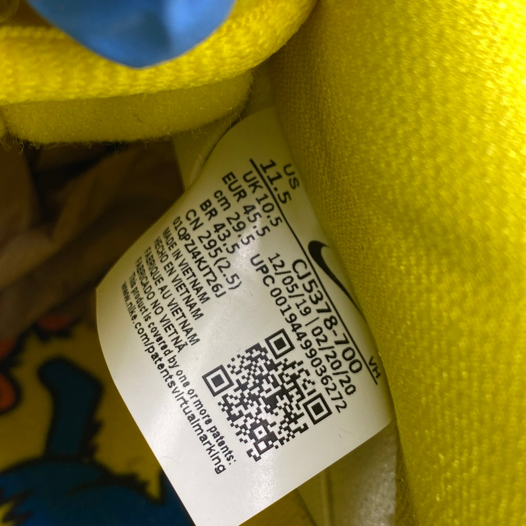 Nike SB Dunk Low Pro QS "Grateful Dead Yellow" 2020 Used Size 11.5