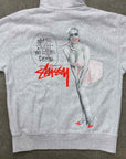 Stussy Zip Up Grey "SKATE TOUGH" Used Size L