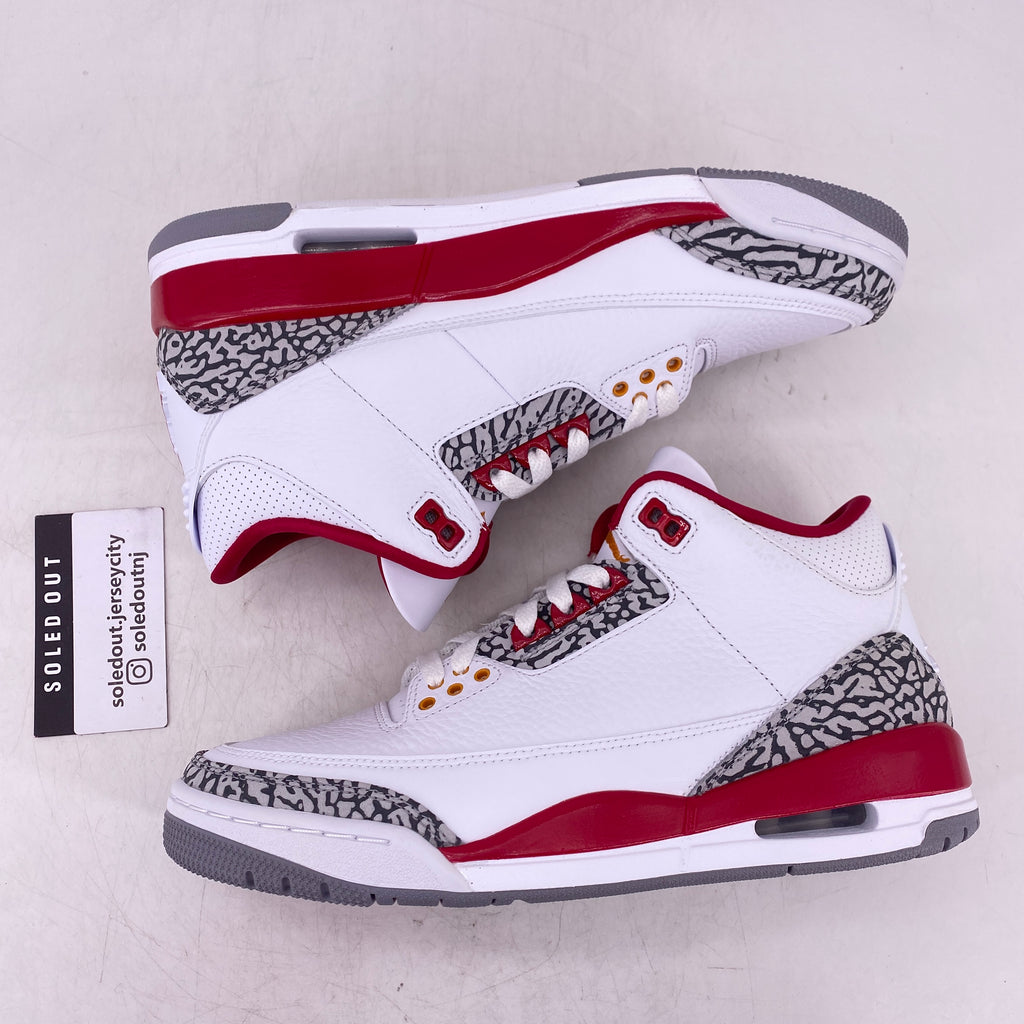 Air Jordan 3 Retro "Cardinal Red" 2022 New Size 8.5