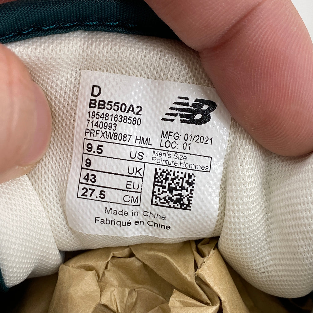 New Balance 550 "Ald Natural Green" 2021 Used Size 9.5