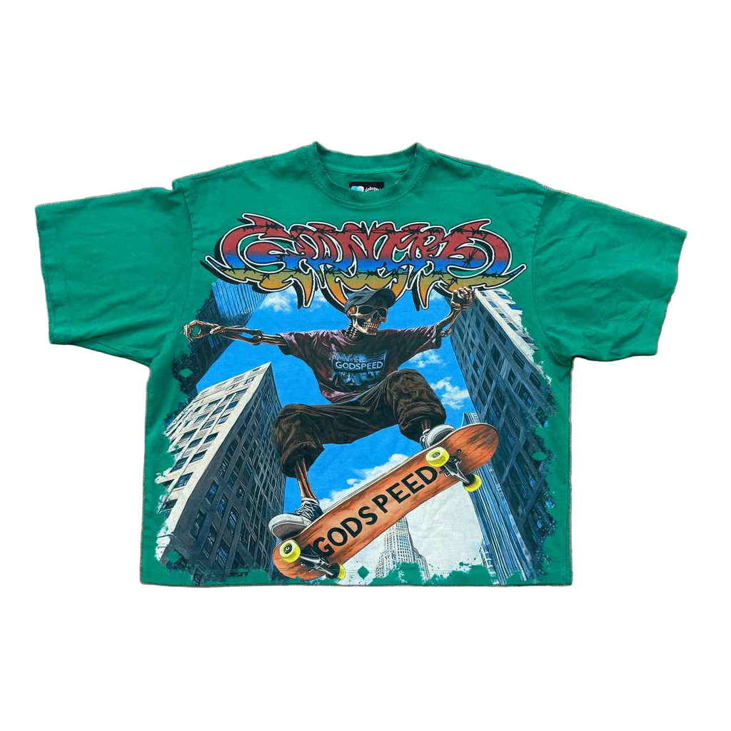 Godspeed T-Shirt "SKATE" Green Used Size XL