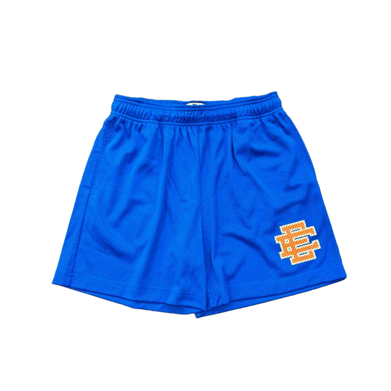 Eric Emanuel Mesh Shorts &quot;BLUE&quot; Orange New Size L