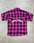 Palm Angels Button Up "PLAID" Pink Used Size 48