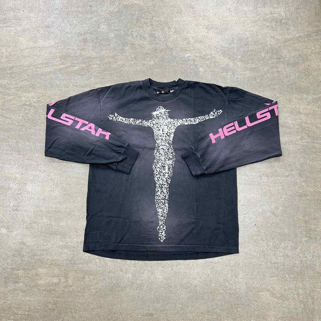 Hellstar Long Sleeve "QR CHRIST" Black New Size M
