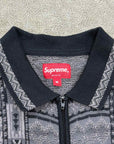 Supreme Zip Up Polo "PATCHWORK" Black Used Size M