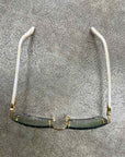Cartier Sunglasses "WHITE BUFFALO RIMLESS" Used Green Size OS