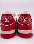 Louis Vuitton Trainer "White Red" Used Size 12LV