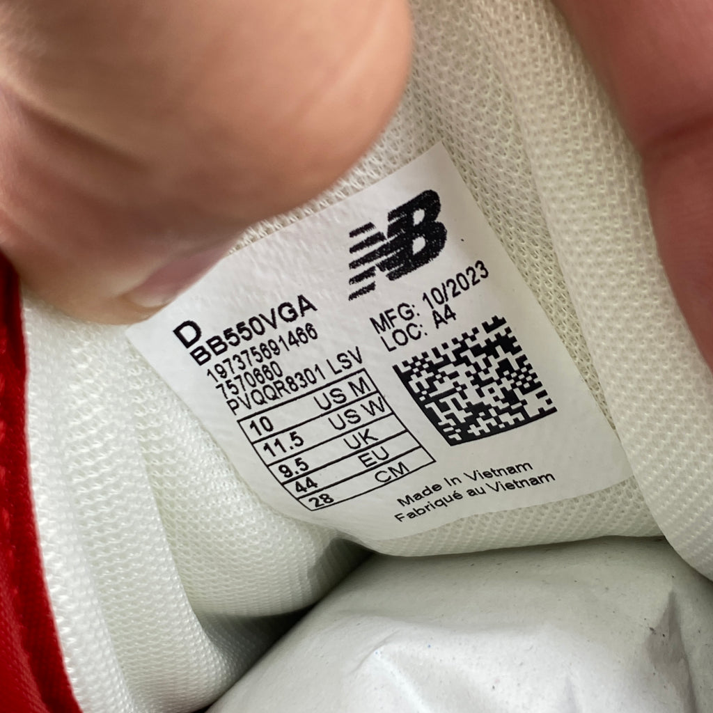 New Balance 550 "Vintage Team Red" 2024 New Size 10