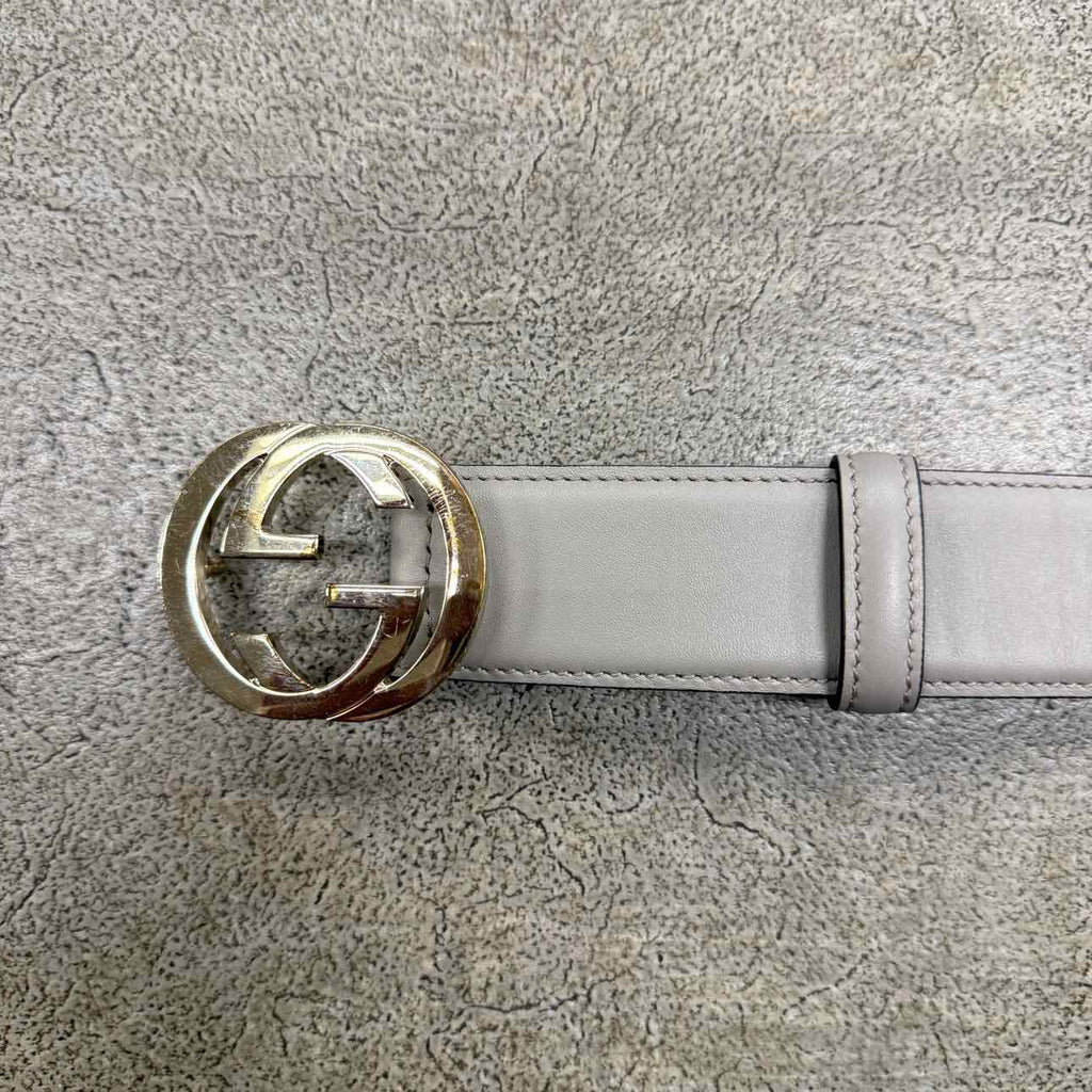Gucci (W) Belt "SILVER BUCKLE" New Grey Size 34