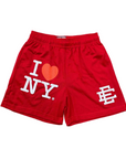 Eric Emanuel Mesh Shorts "I LOVE NY" Red New Size M